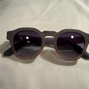 Toms Bryton Ombre Slate Blue to Tan Round Solaflex Sunglasses